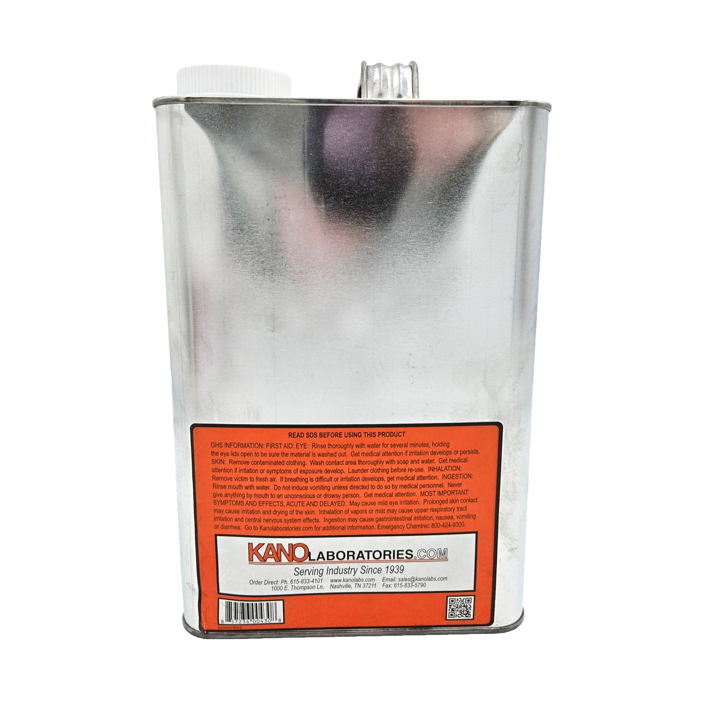 Kano Microil Precision Instrument Lubricant 1 gallon can back view with product details - superior lubricant for precision mechanics
