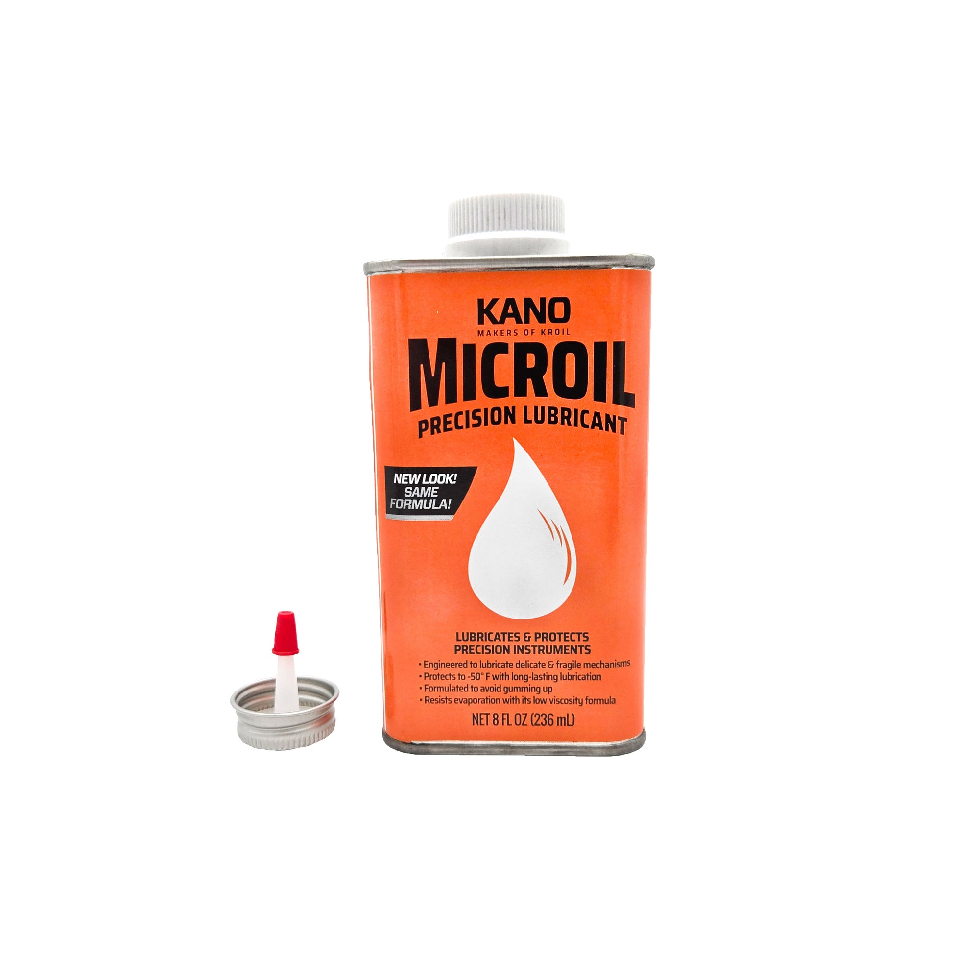 Kano Microil Precision Instrument Lubricant 8 oz can front view - high-quality lubricant for delicate instruments