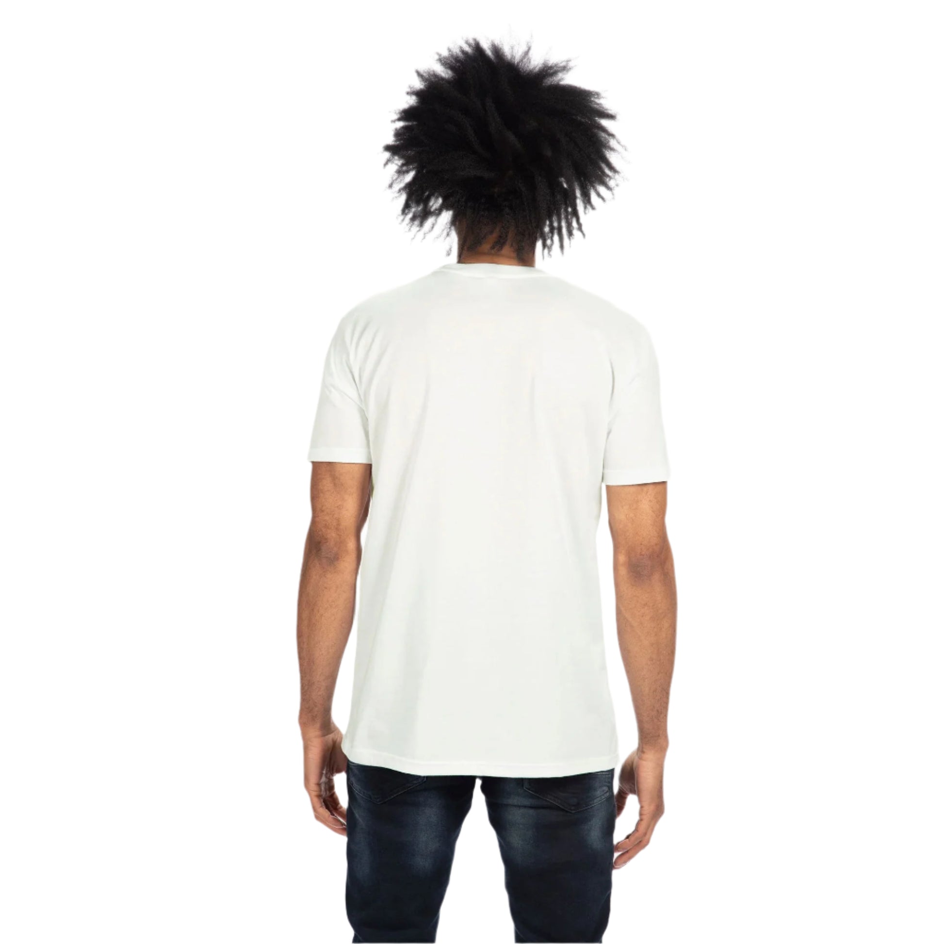 Next Level Unisex CVC Blank T-Shirt in White – Back View on Man