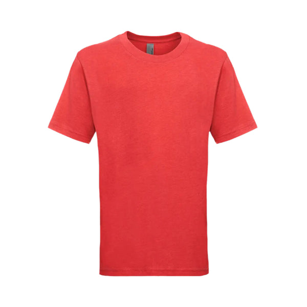 Next Level Youth Tri-Blend T-Shirt in Vintage Red – Front View