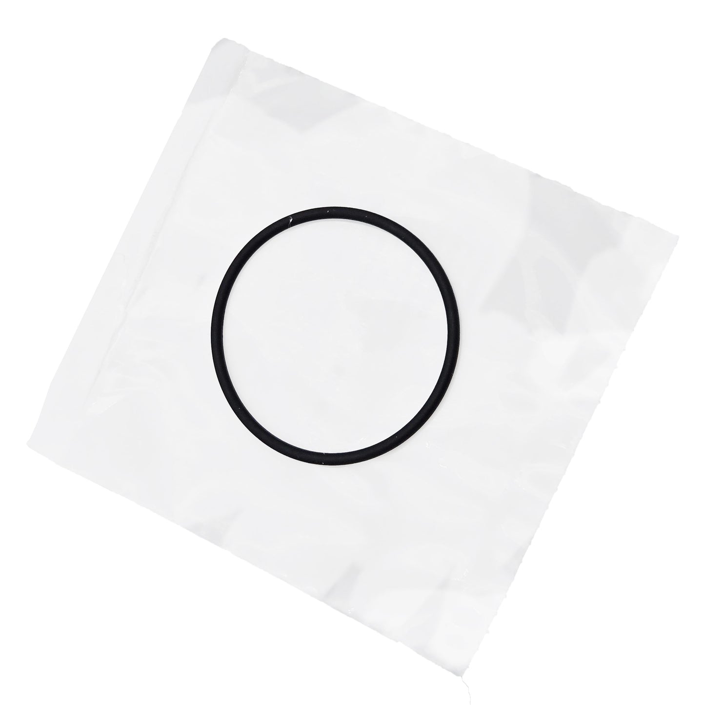 Straight-on view of black O-ring M83485/1-135 on white packaging, showing circular aerospace-grade seal.