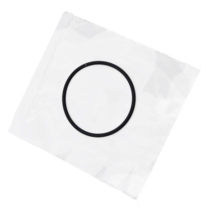 Straight-on view of black O-ring M83485/1-135 on white packaging, showing circular aerospace-grade seal.
