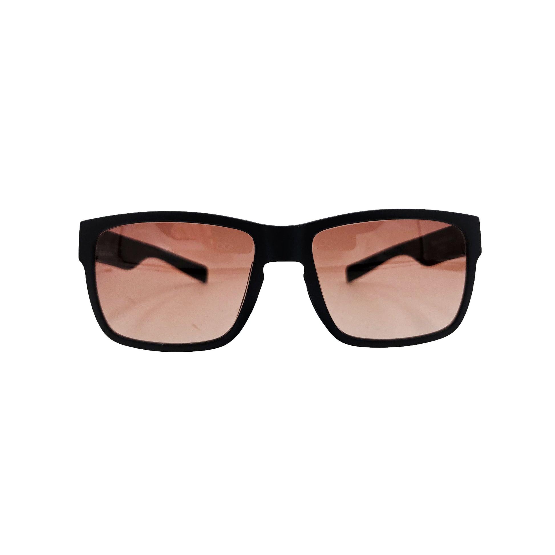 Flying Eyes® Osprey (Kingfisher Narrow) aviation sunglasses front view matte black rectangular frame with brown lenses