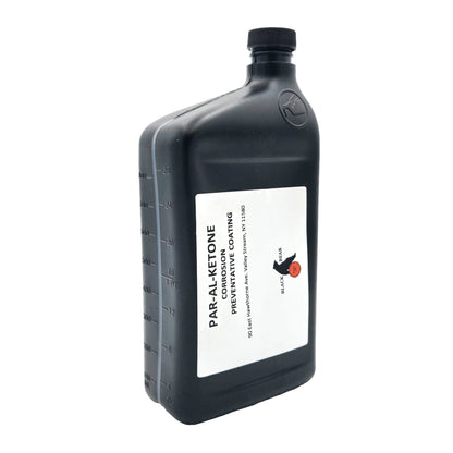 One-quart bottle of Black Bear Par-Al-Ketone corrosion inhibitor showing white plastic container and label with MIL-C-6708 and MIL-C-16173 specifications