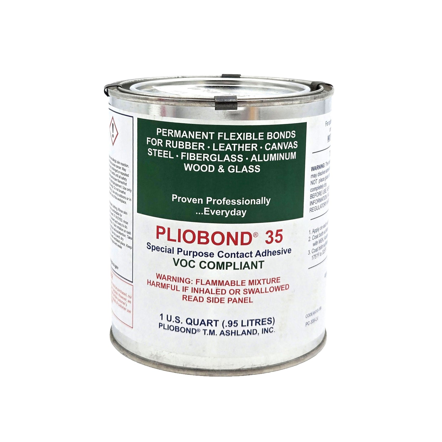 Ashland Pliobond 35 LV VOC-Compliant Contact Adhesive quart oil can front view - premium bonding adhesive for professional use