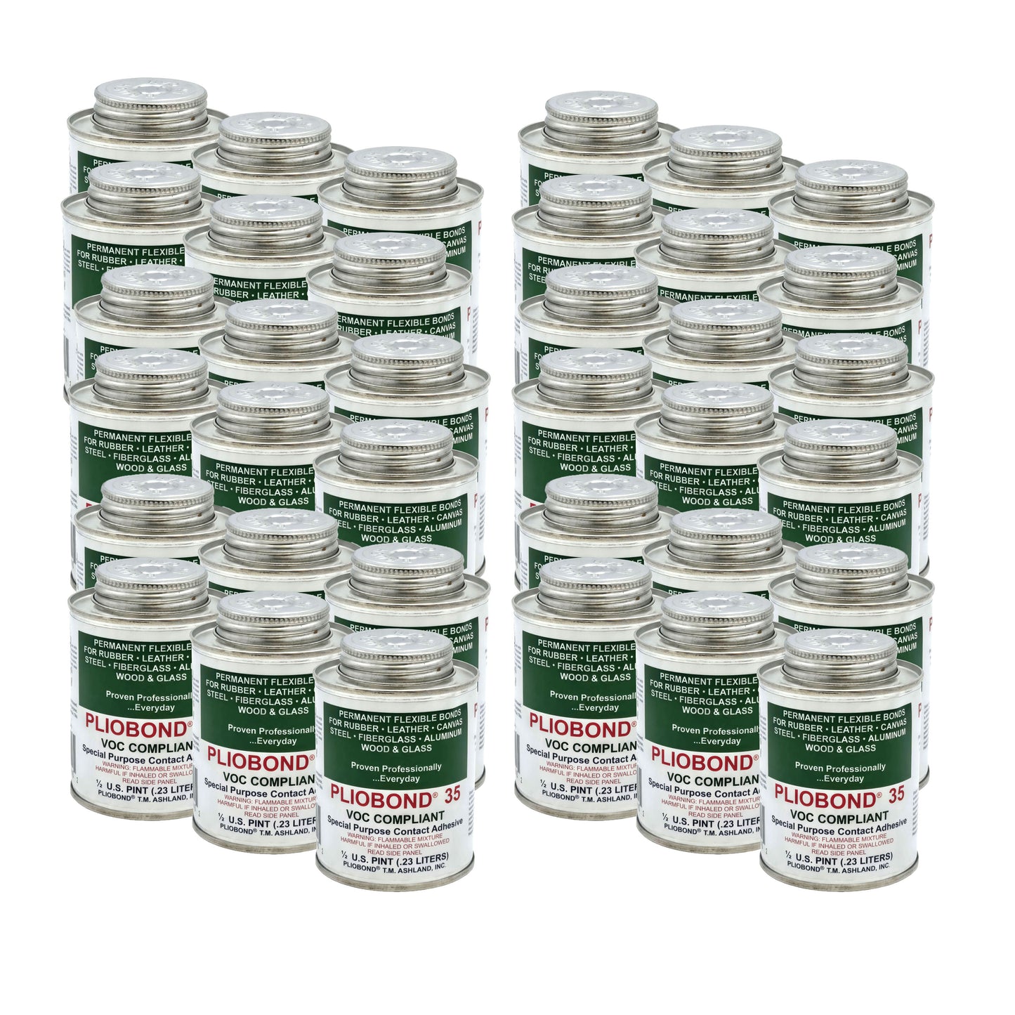 Ashland Pliobond 35 LV VOC-Compliant Contact Adhesive half-ounce oil cans 36-pack - large-quantity industrial adhesive
