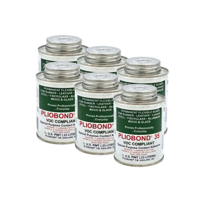 Ashland Pliobond 35 LV VOC-Compliant Contact Adhesive half-ounce oil cans 6-pack - industrial-strength adhesive for strong bonds