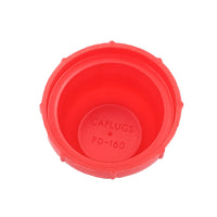 PD Series - Threaded Plastic Plugs For Flared JIC Fittings | PD 160 HDPE, bottom of cap, inscription shown inside cap
