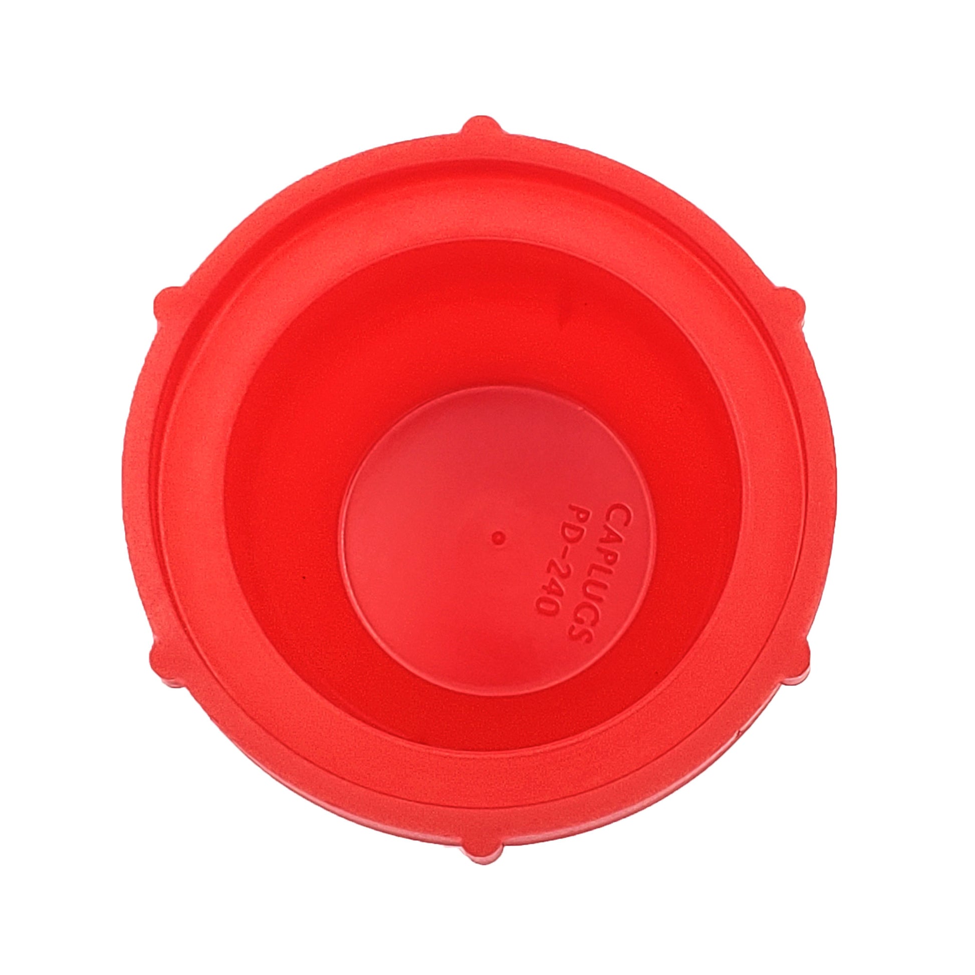 PD Series - Threaded Plastic Plugs For Flared JIC Fittings | PD 240 LDPE, bottom of cap, inscription shown inside cap