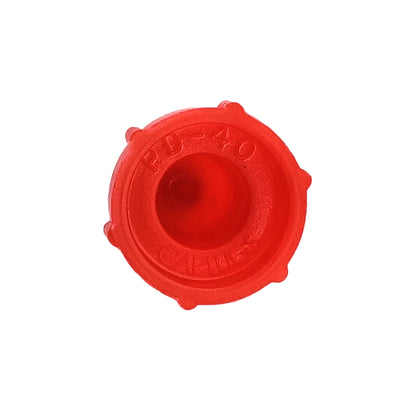 PD Series - Threaded Plastic Plugs For Flared JIC Fittings | PD 40, bottom of cap, inscription shown inside cap