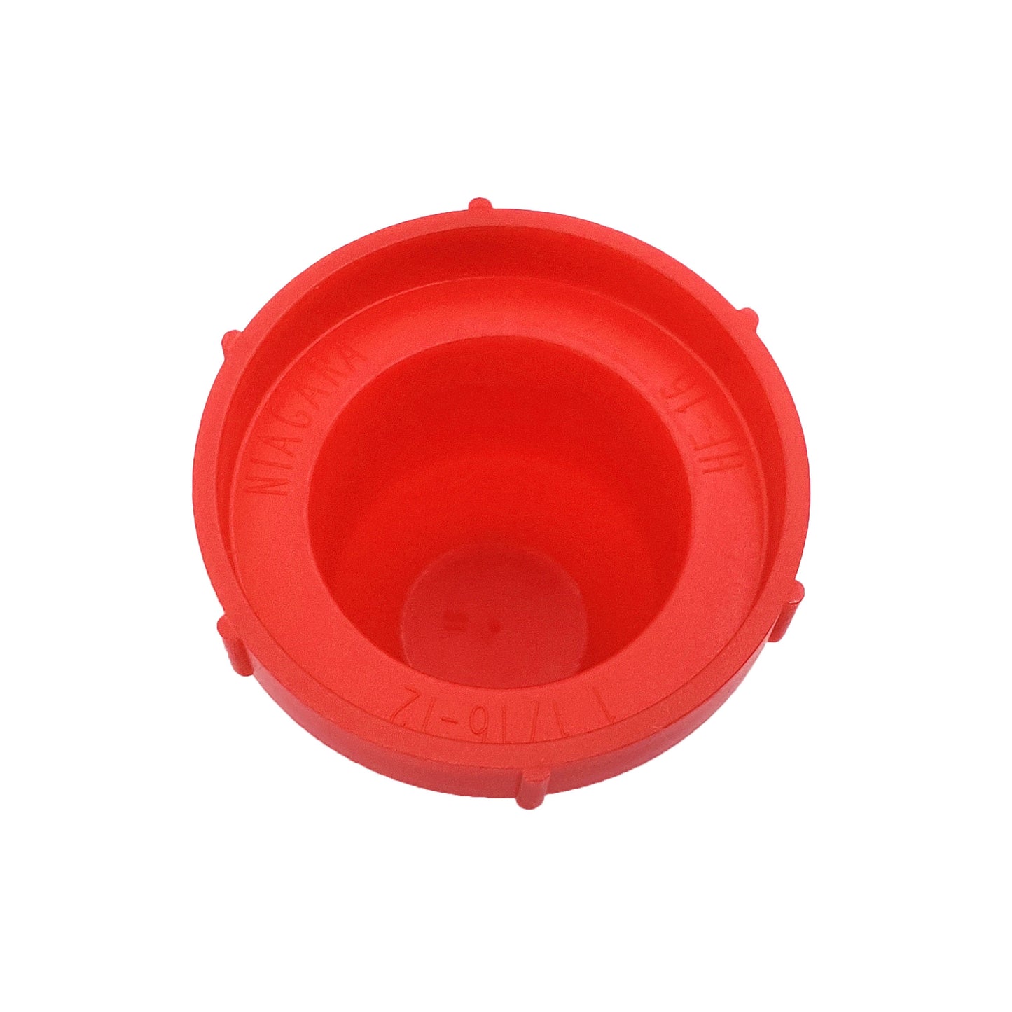 PD Series - Threaded Plastic Plugs For Flared JIC Fittings | PD-HF 16 HDPE, bottom of cap, inscription shown inside cap