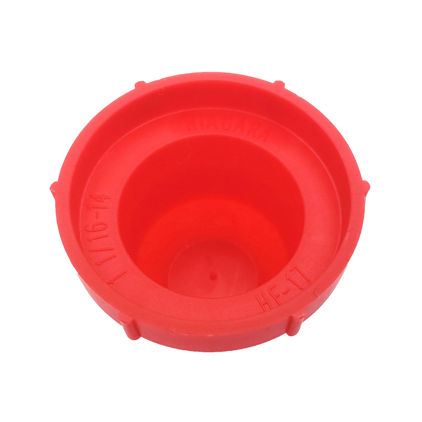 PD Series - Threaded Plastic Plugs For Flared JIC Fittings | PD-HF 17, bottom of cap, inscription shown inside cap
