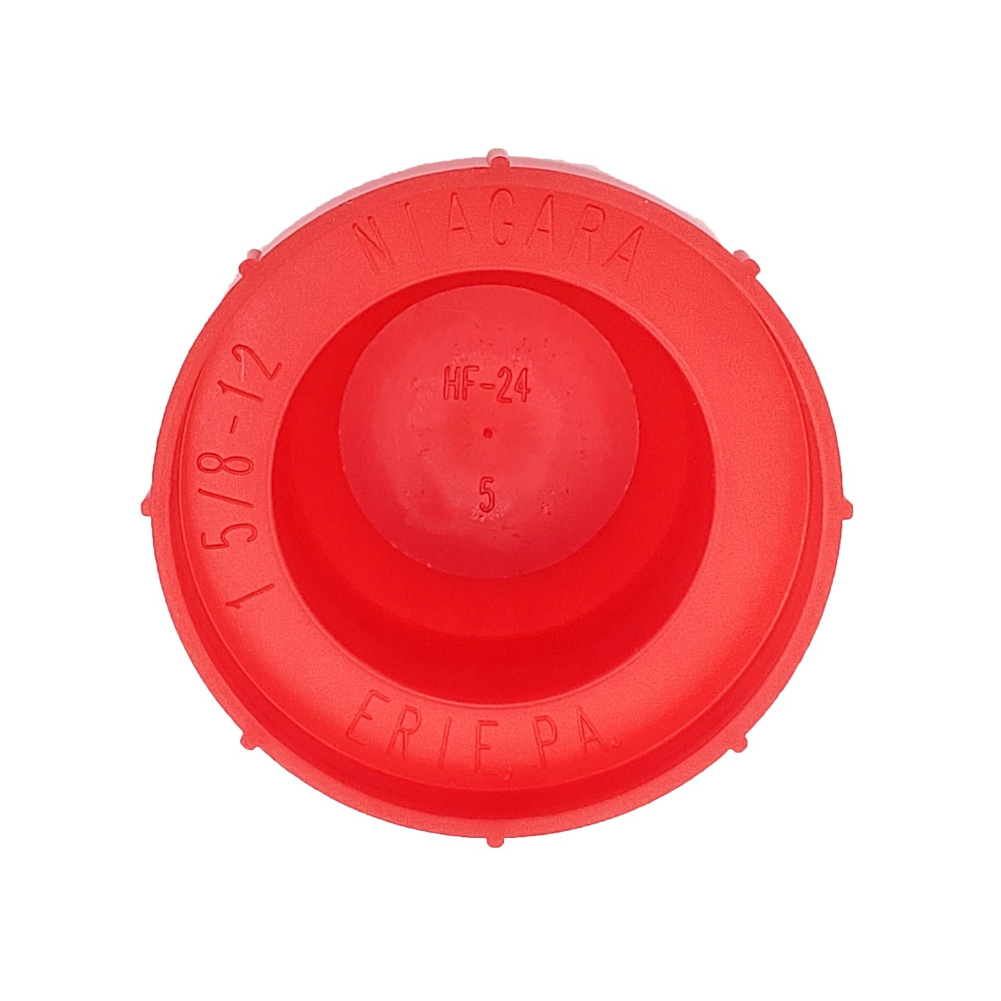PD Series - Threaded Plastic Plugs For Flared JIC Fittings | PD-HF 24 HDPE, bottom of cap, inscription shown inside cap