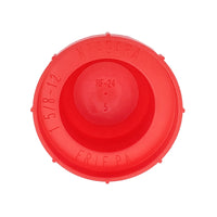 PD Series - Threaded Plastic Plugs For Flared JIC Fittings | PD-HF 24 HDPE, bottom of cap, inscription shown inside cap