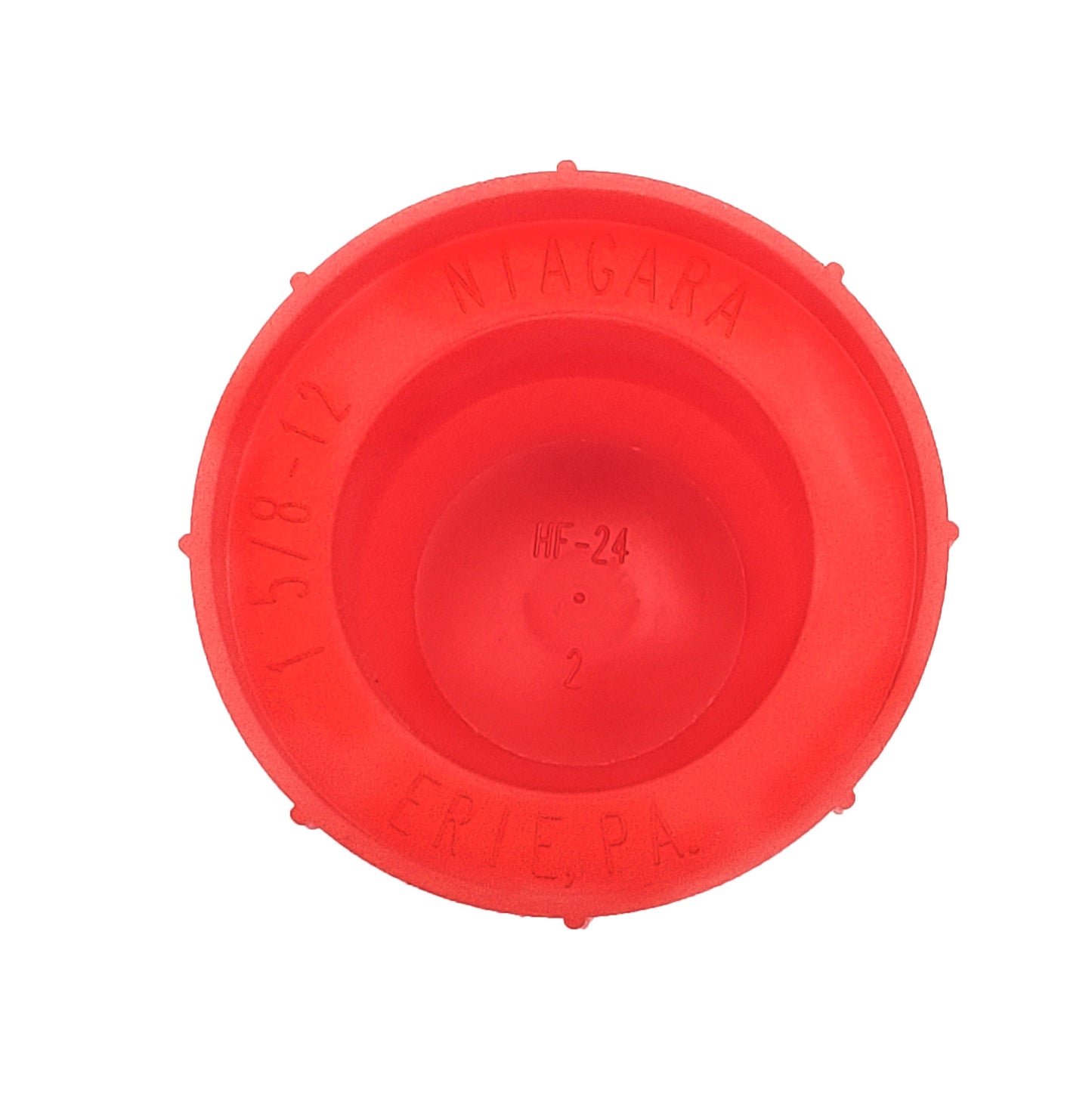 PD Series - Threaded Plastic Plugs For Flared JIC Fittings | PD-HF 24 LDPE, bottom of cap, inscription shown inside cap