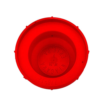 PD Series - Threaded Plastic Plugs For Flared JIC Fittings | PD-HF 28 LDPE, bottom of cap, inscription shown inside cap