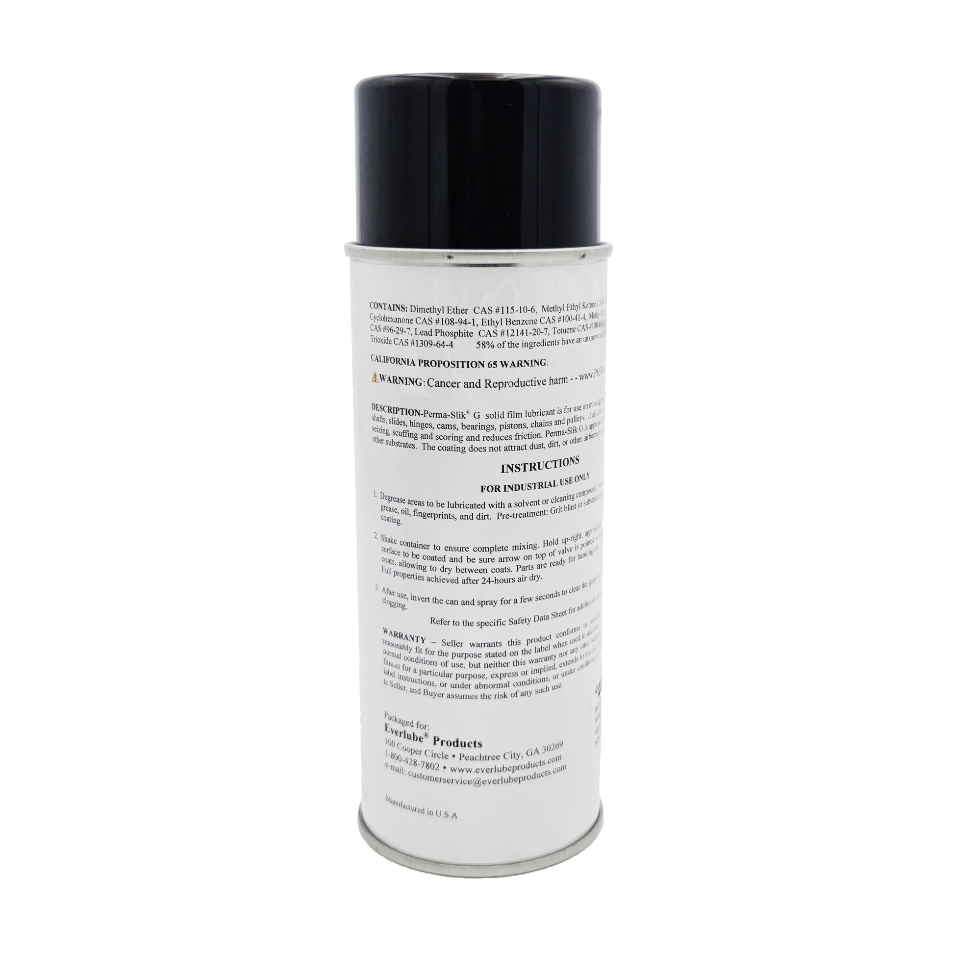 Everlube Perma-Slik G Air Dry Lubricant – Side View Showing Application Details