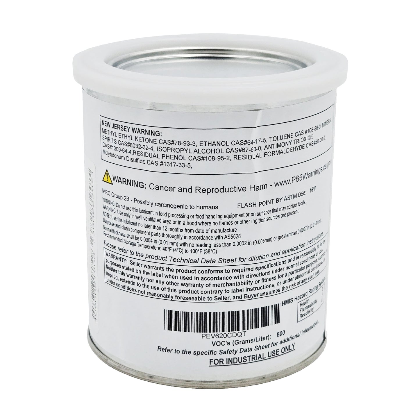 Everlube 620C MoS2 Lubricant - Back View with Usage Details