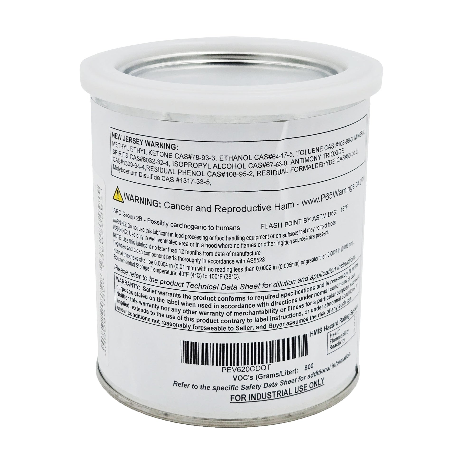 Everlube 620C MoS2 Lubricant - Back View with Usage Details