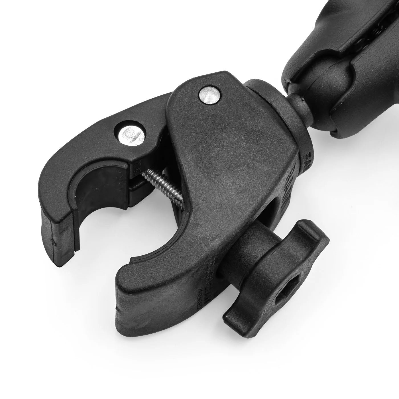 PIVOT Tough-Claw clamp close-up showing secure grip for aircraft yokes and tubular rails