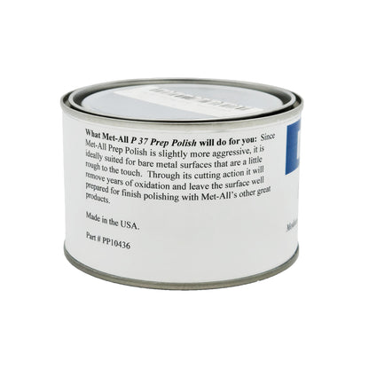 Met-All P37 Prep Polish 16oz back view with product details - premium metal surface preparation formula