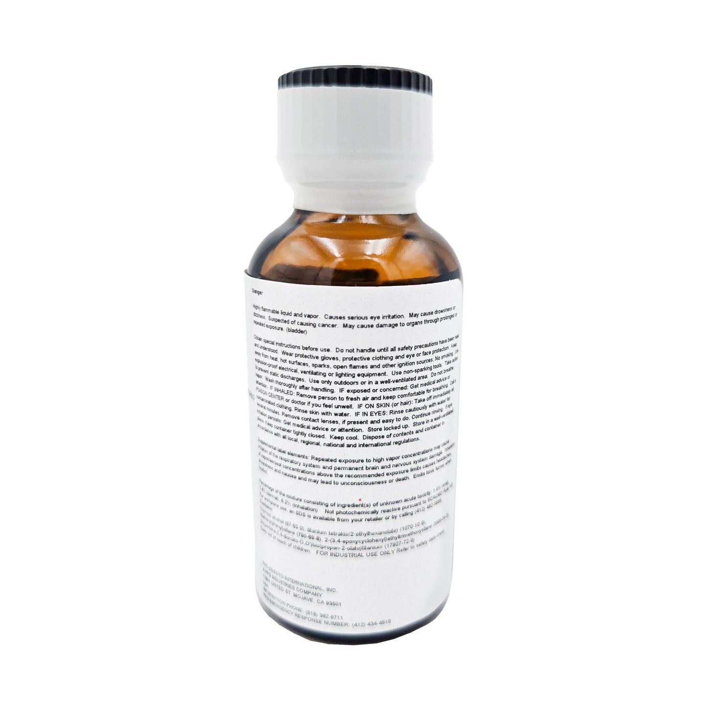 PRC DeSoto Promoter Adhesion 1 oz glass jar back view with product details - PR1861-10Z, advanced bonding solution