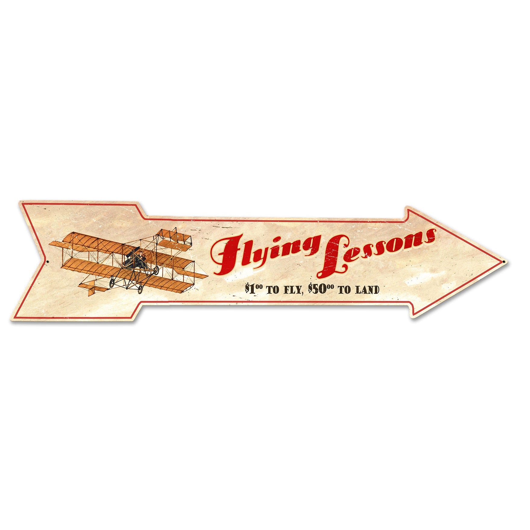 Flying Lessons Arrow Plasma Cut Sign