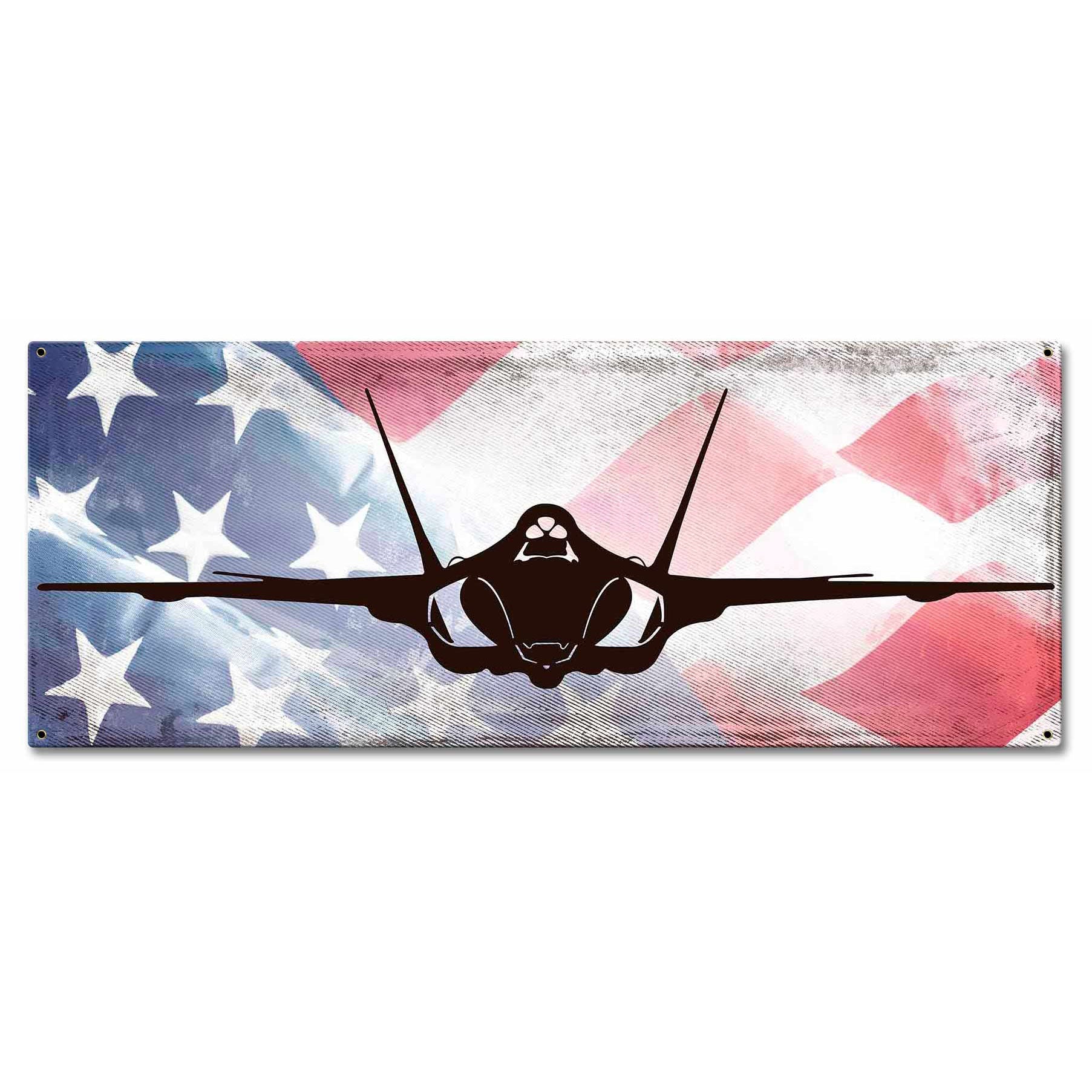 Navy F-35 American Flag Plasma Cut Sign