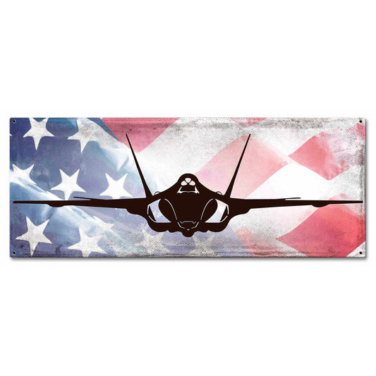 Navy F-35 American Flag Plasma Cut Sign