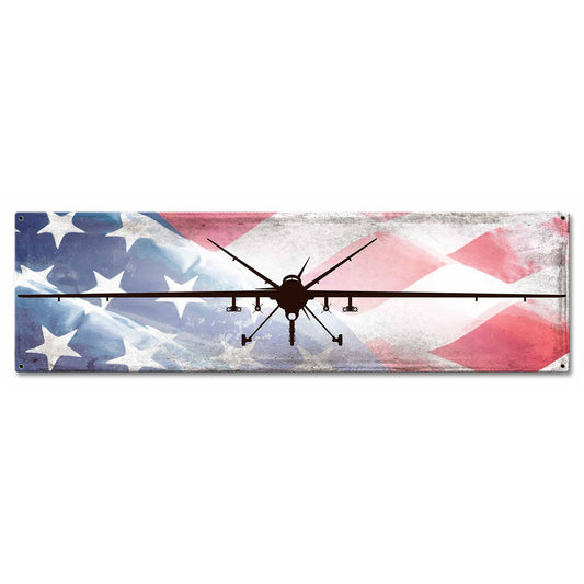 MQ-9 Reaper American Flag Plasma Cut Sign