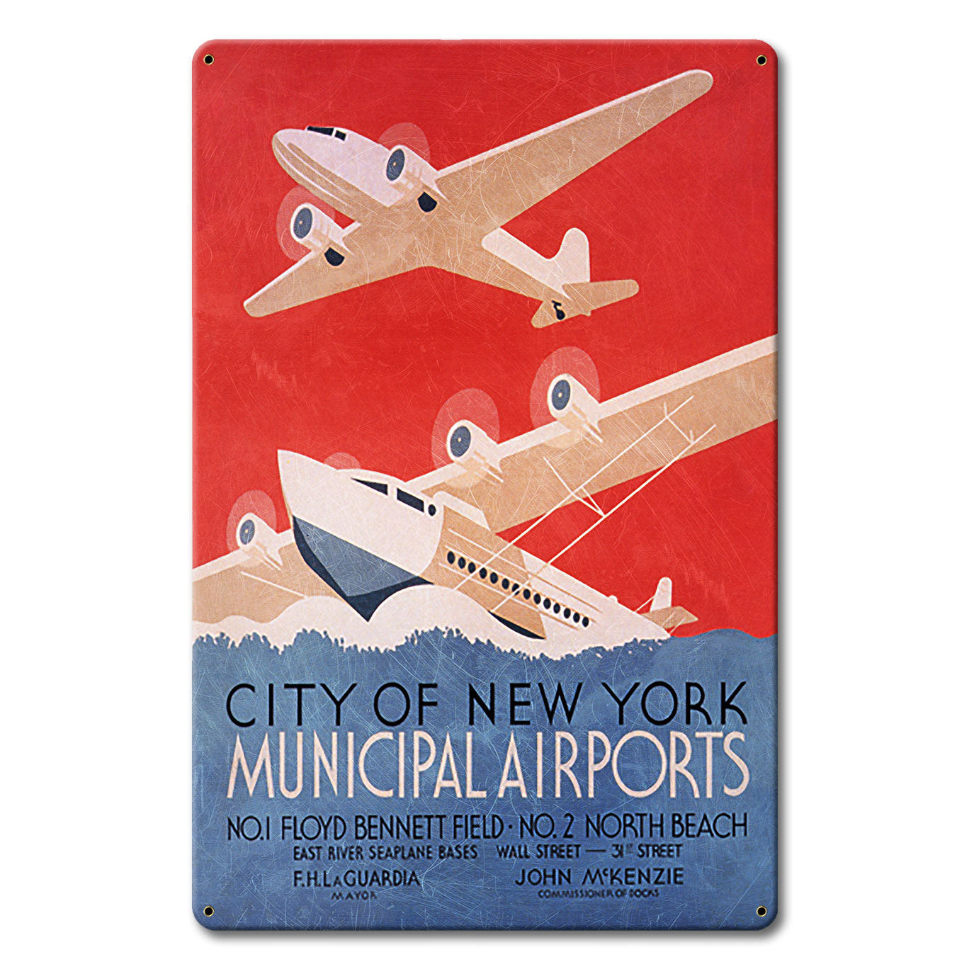 New York Seaplane Metal Sign