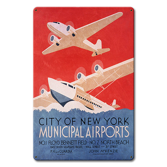 New York Seaplane Metal Sign