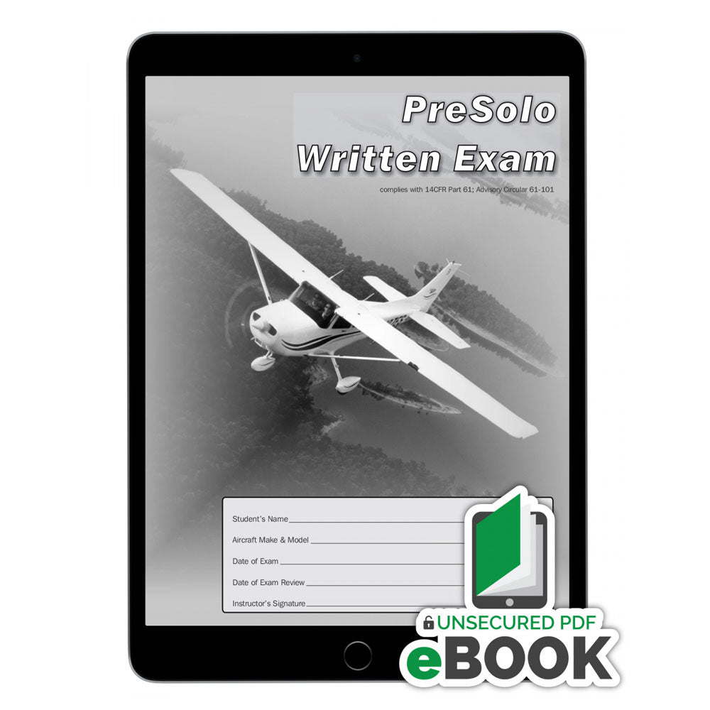 Pre-Solo Written Exam digital download for student pilot FAA pre-solo preparation