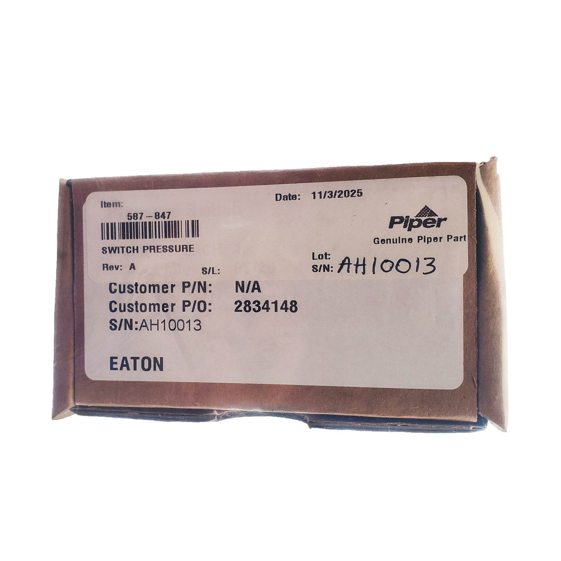 United Electric 587-847 pressure switch assembly with DIN connector.