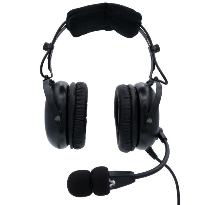 Pilot USA ProMax Passive Aviation Headset – front view of ear cups and mic