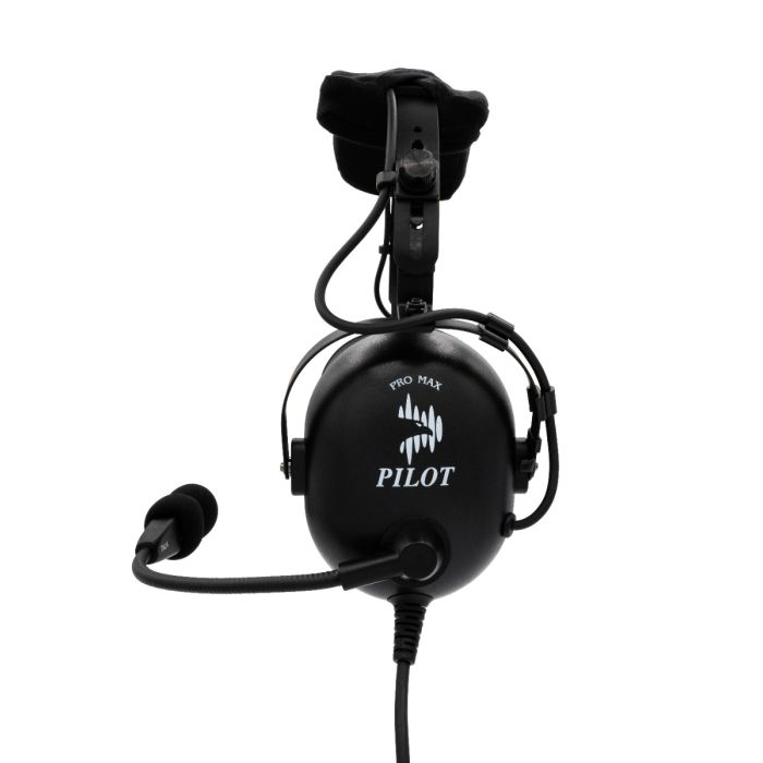 Pilot USA ProMax Passive Aviation Headset – side view with logo