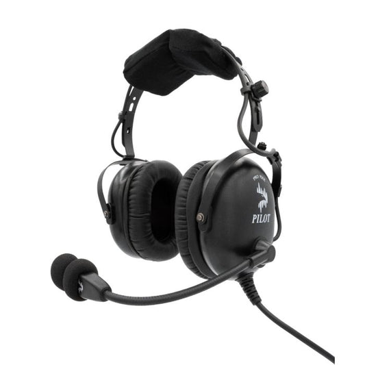 Pilot USA ProMax Passive Aviation Headset – angled view with microphone