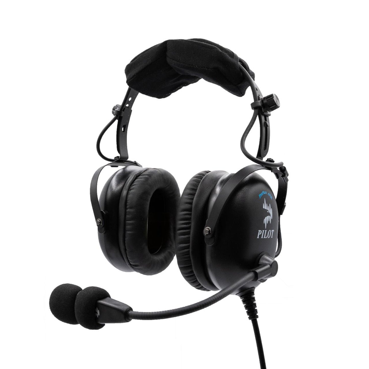 Pilot USA ProMax ANR Aviation Headset – angled front view with microphone