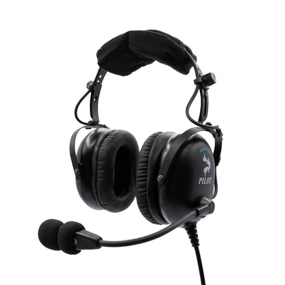 Pilot USA ProMax ANR Aviation Headset – angled front view with microphone