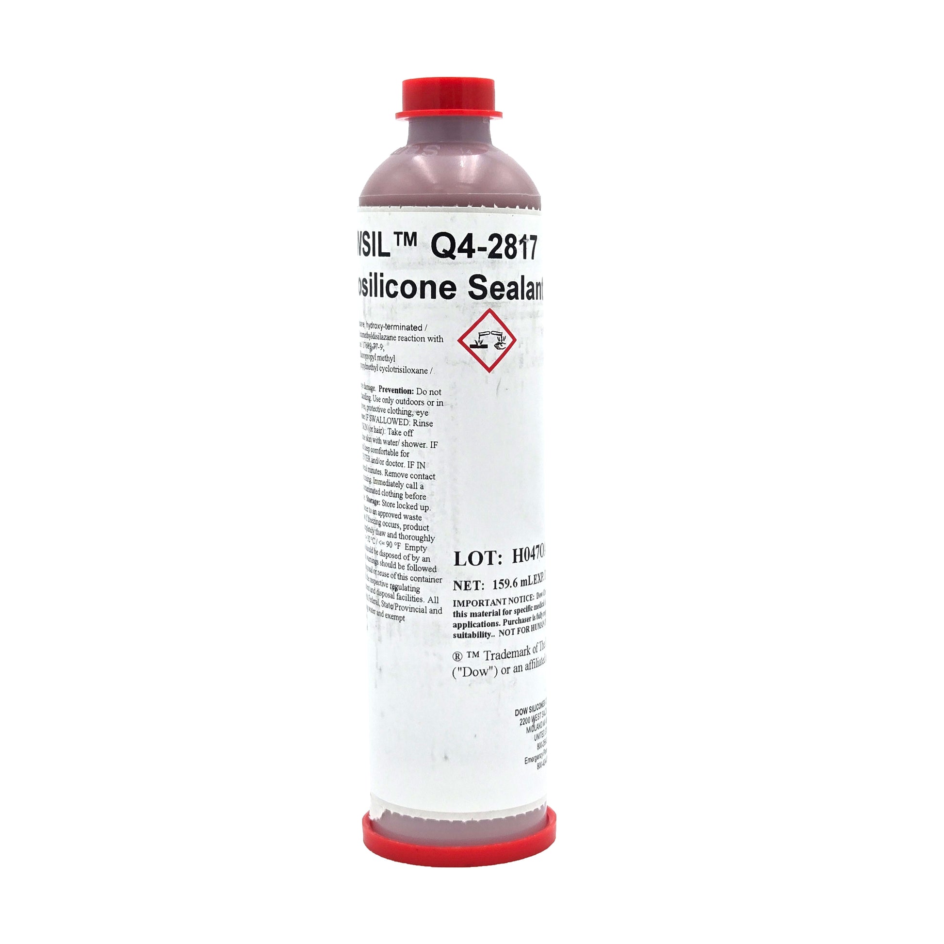 DOWSIL Q4-2817 Fluorosilicone Sealant – Side View Showing Cartridge Profile and Nozzle