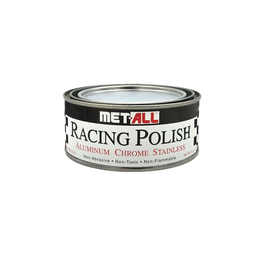 Front view of Met-All RP-8 Racing Polish 8oz metal polish can