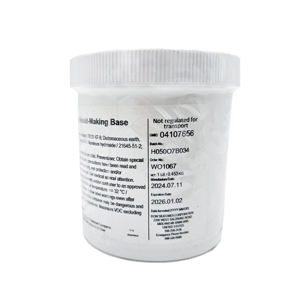 SILASTIC™ RTV-3110 Mold-Making Base 1 lb jar back view with product details - high-quality silicone rubber for precision molds