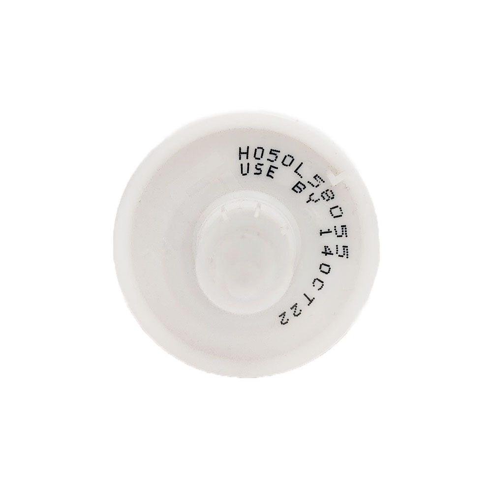 top view of DOWSIL 832 sealant cartridge showing lot number H050L58055 and use-by date stamp