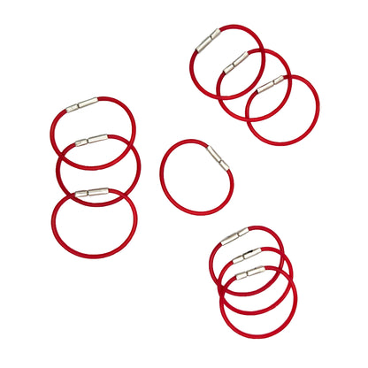 Advanced Pilot Products Flexi-Lock 1.75-inch Checklist Rings red, set of 10 - secure and reusable aviation checklist rings