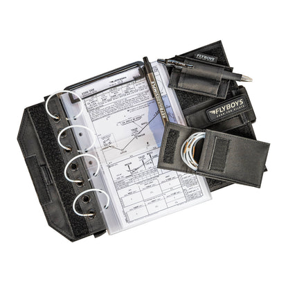 FlyBoys Reversible Pilot Kneeboard modular accessories including checklist rings and removable pouches