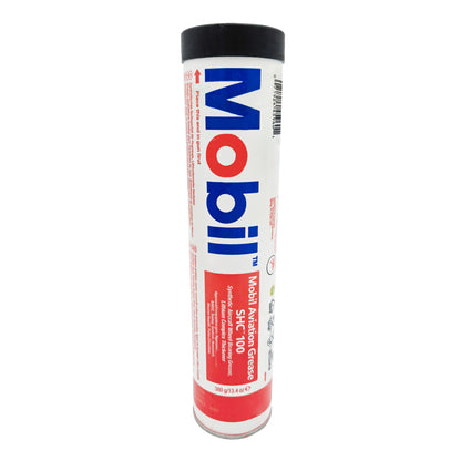 Mobil SHC 100 Synthetic Aviation Grease 13.4 oz tube front view - high-performance aircraft lubricant