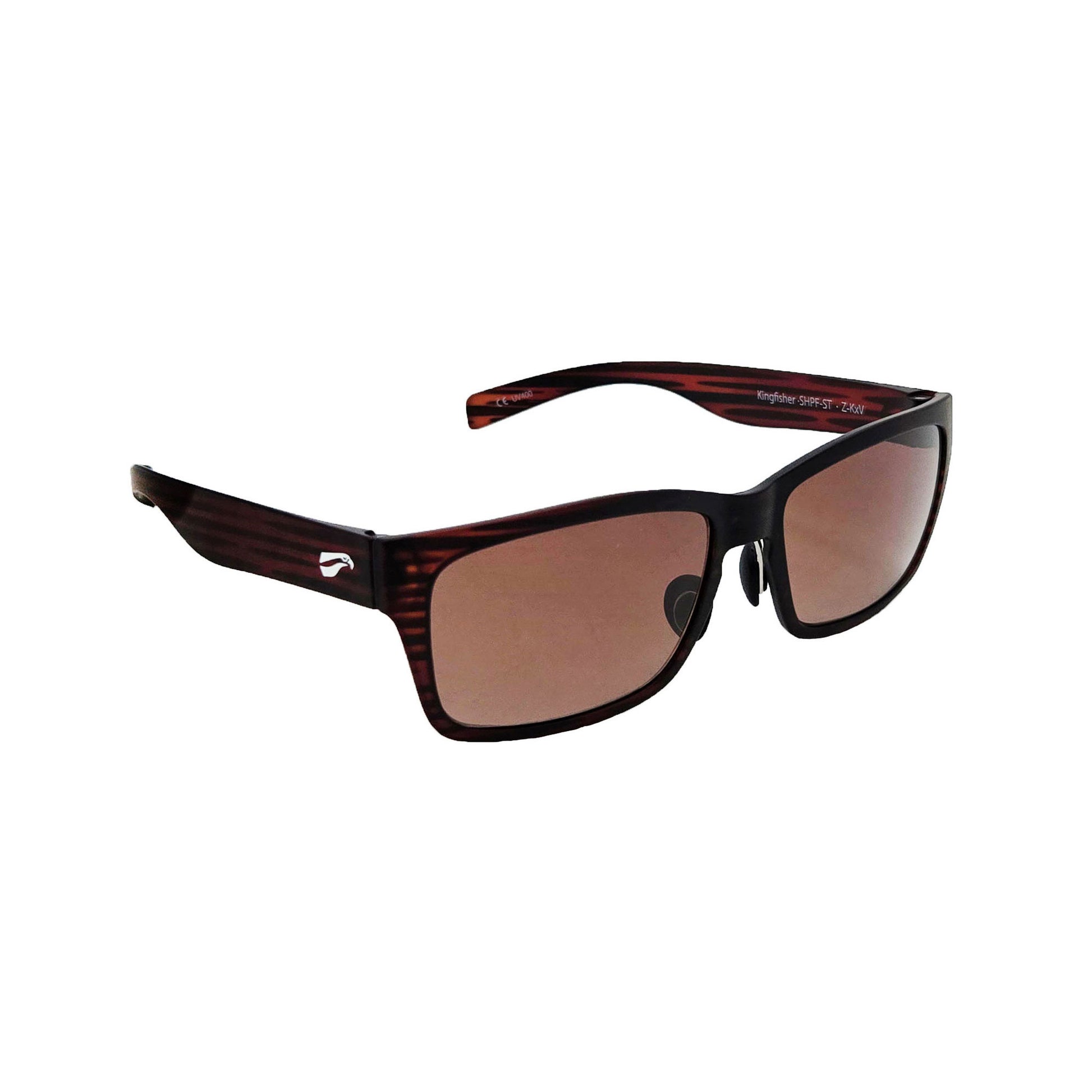 Kingfisher Sunglasses – Angled View of Frame with Product Label