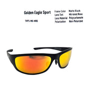 Golden Eagle Sport Sunglasses Z87 Matte Black with Mirrored Rose Tint - enhanced contrast lenses for outdoor activities