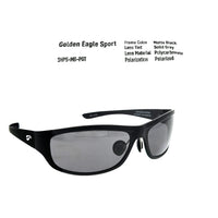 Golden Eagle Sport Sunglasses Z87 Matte Black with Polarized Solid Gray Tint - glare-reducing safety sunglasses
