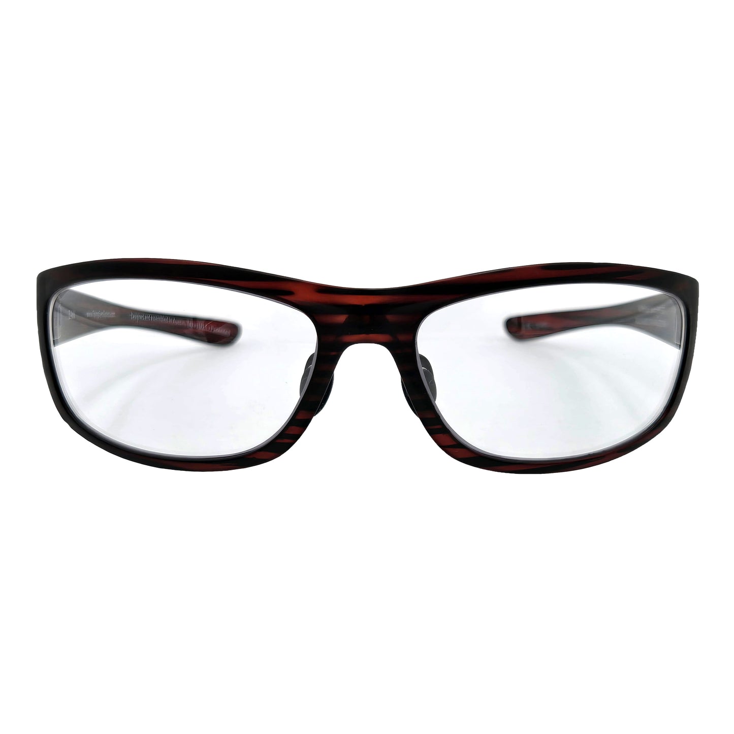 Golden Eagle Sport Sunglasses Z87 Satin Tortoise with Clear Lens front view - lightweight protective glasses for work and sport
